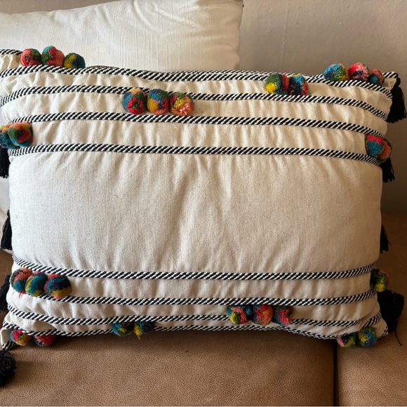 Target Opalhouse Boho Black + White Throw Pillow w/ Tassels - Never Used - Picture 2 of 6